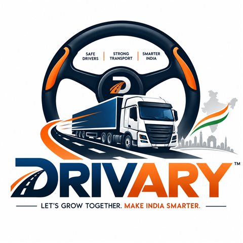 Drivary logo – Safe drivers, strong transport, smarter India